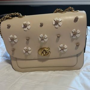 coach handbag, New Coach Madison Shoulder Bag With Tea Rose Knot